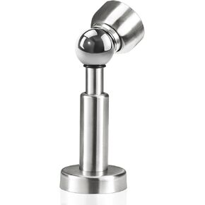 HOMOTEK 2 Pack Magnet Door Stop, Hydraulic Magnetic Stainless Steel Wall Door Stopper with Rubber Tip,4.3 Inch Height Spring Doorstops with Magnets Door Catch for Bottom of The Door,Brushed Nickel