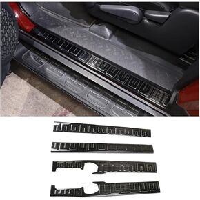 Car Door Sill Guard Fit for Toyot@ FJ Cruiser 2007-2021, Outer Door Entry Guards Threshold Strip, Auto Stainless Threshold Protection Guards, Black (4 PCS)