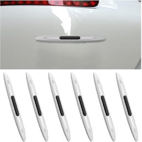 zipelo Car Side Door Edge Guards Protector, 6 PCS Anti-Collision Sticker for Auto Door Bumper Edge, Electrostatic Eliminating Strip with Airbag, Universal for All Vehicles (White)