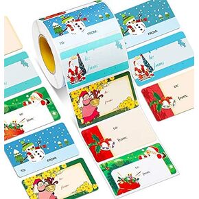 Outus 500 Pieces Christmas Tag Present Stickers Labels Peel and Stick Tags Xmas Name Tags Labels Christmas Festival Present Labels Decorative Presents Labels for Present Boxes
