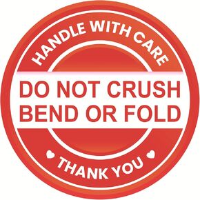 Do Not Crush Shipping Sticker,2inch 300pcs Do Not Crush Bend or Fold Thank You Shipping Sticker for Envelope