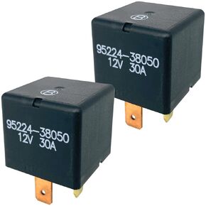 2-Piece Set 95224-38050 Relay 12V 30A 4-Pin Plug-in Multipurpose OEM Automotive Relay Compatible for Some Hyundai and Kia Vehicles