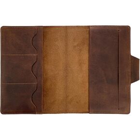 Leuchtturm A5 Notebook Cover with Card Slots (Notebook Not Included) Perfect for Storing Journal, Minimalist Style, Full Grain Leather, Handmade, Bourbon Brown