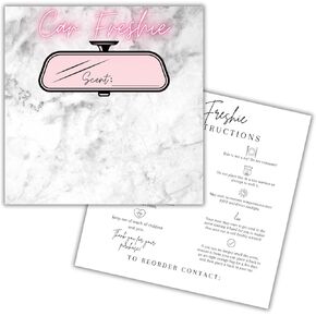 Freshie Bag Cardstock Insert 30pk 5.6x5.6" Ideal for 6" Square Holographic Bags Marble Minimalist Rounds Packaging with Care Instructions for Client Cards
