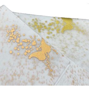 InsideMyNest Butterfly Dust Foil Metallic Tissue Paper Wrapping (30x20) (20 Sheets) (Gold)