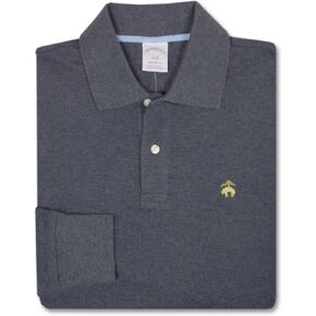 Brooks Brothers Mens Original Fit All Mesh Cotton Long Sleeve Polo Shirt,