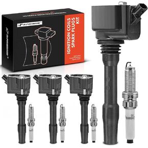A-Premium 4-PC Set Ignition Coils and Spark Plugs Kits Compatible with BMW 330i, 330e, 330i xDrive, 530i, 530i xDrive, 430i, 430i xDrive, X1, 740Le xDrive, 230i, 230i xDrive, X2, X4 & Mini Cooper