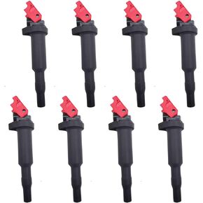 8PCS ARKAUTO HIGH ENERGY RED TOP BOSCH TYPE IGNITION COIL UF592 12137594937 FOR BMW 5 6 7 8 SERIES X5 X6 X7 & M POWER N62 N63 S63 E&F&G SERIES CHASSIS 4.0 4.0T 4.4T 4.8 V8