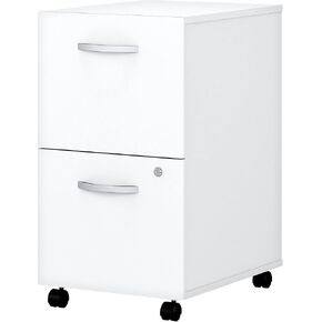 Bush EO108WHSU 2-Drawer Vertical File Cabinet Locking Ltr/Lgl Pure White 20.16-Inch