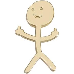 Funny Stick Figure Drawing Flipping Bird Middle Finger Humor 1.2" Enamel Pin Badge