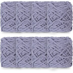 Buryeah 8 Skeins Chunky Chenille Yarn for Crocheting Soft Thick Fluffy Yarn for Hand Knitting Bulky Velvet Blanket Yarn Plush Yarn for Weaving Sweater Shawl Scarf Gloves DIY Craft (Rainbow Colors)