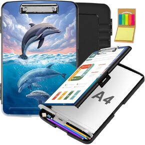 Clipboard with Storage,Office Supplies Nursing Clipboards Folder with Pen Holder Plastic Storage ClipBoard Foldable for Teacher Nurse,Camouflage Forest