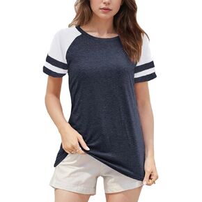 T Shirts for Women Summer Tee Shirt Tunic Tops Casual Short Sleeve Crew Neck Tshirts Loose Fit