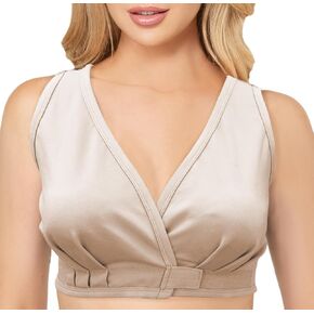 Adaptive Bra with Easy-On Velcro Closure - Arthritis, Post Surgery, Leisure, Sleep, Breastfeeding Bra Nude