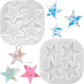 Star Silicone Resin Molds, Star Shaped Epoxy Resin Molds for Resin Crafts Pendant Jewelry Earring Clay