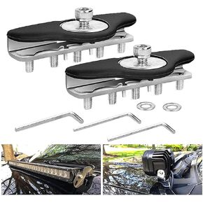 Chelhead Led Light Bar Mounting Brackets, 2PCS Stainless Steel Universal Pillar Hood led Work Light bar Mount Brackets Clamp Holder Compatible with Jeep Truck SUV Truck Sedan Hatchback Wagon