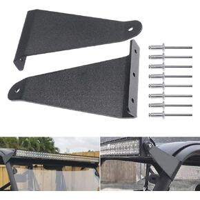 Full Size Upper Roof Windshield Pro-fit Cage Mounting Brackets for 50"/52'' Curved LED Light Bar Compatible with Polaris Ranger 570/900/1000