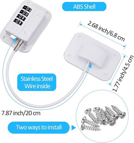 2 Pieces Refrigerator Lock 4 Number Coded Freezer Lock Adhesive Fridge Door Lock Combination Child Safety Locks for Refrigerators Freezers File Cabinets Drawer Refrigerator Door, Black in Saudi Arabia
