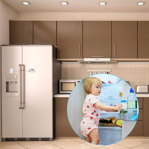 2 Pieces Refrigerator Lock 4 Number Coded Freezer Lock Adhesive Fridge Door Lock Combination Child Safety Locks for Refrigerators Freezers File Cabinets Drawer Refrigerator Door, Black in Saudi Arabia