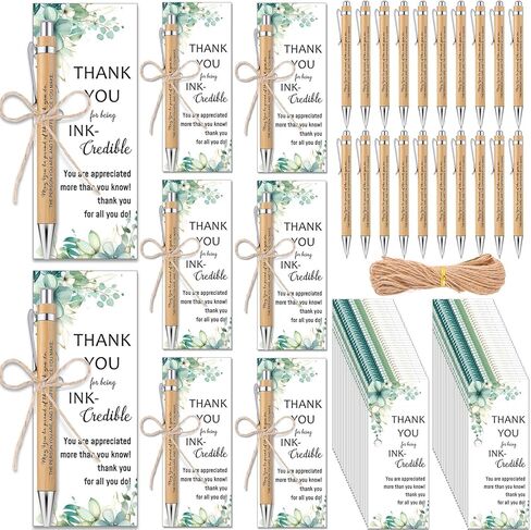 81 قطعة من هدايا تقدير الموظف، هدية شكر للمعلم، أقلام حبر جاف من الخيزران الملهمة، بطاقات اقتباس تحفيزية وهدية تخرج لزملاء العمل والمدرسين in Kuwait