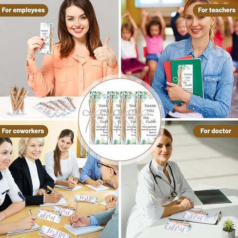 81 قطعة من هدايا تقدير الموظف، هدية شكر للمعلم، أقلام حبر جاف من الخيزران الملهمة، بطاقات اقتباس تحفيزية وهدية تخرج لزملاء العمل والمدرسين in Kuwait