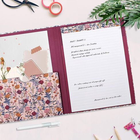 Pukka Pad Bloom A4 Padfolio - حافظة تخزين المستندات مع مجلد ملفات داخلي ومفكرة - 12.6 × 5.3 بوصة - أسود in Kuwait