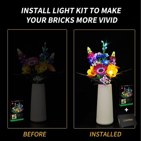 مجموعة إضاءة LED لأيقونات Lego Icons الزهرة المجففة المركزية 10314 مجموعة نباتات صناعية، مجموعة إضاءة متوافقة مع Lego 10314 (أضواء فقط، لا توجد نماذج Lego) in Kuwait