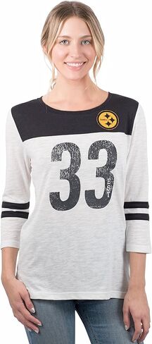 Ultra Game NFL Women's Super Soft Raglan Vintage Baseball T-Shirt in Kuwait