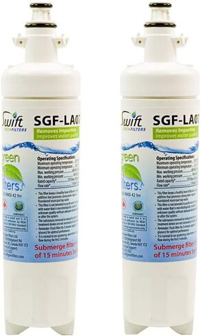 Swift Green Filters LFX31925ST SGF-LA07 (3 Pack) LT700-P, 04609690000, 09690, 46-9690, ADQ36006102, ADQ36006101 LG Replacement Water Filter, 3 Pack, White, 3 Pack in Kuwait