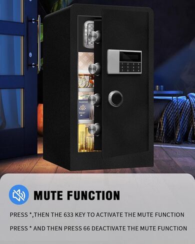 Large Fireproof Waterproof Safe Box for Home Office Documents- 9.0 Cu Ft Heavy Duty Steel LCD Display Digital Security Safe Box with LED Light, Removable Shelf for Money Jewelry Valuables in Kuwait
