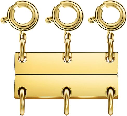 Layering Magnetic Necklace Clasps, Multiple Necklace Clasp,Necklace Clasps for Layered Look，Stainless Steel Chain Link Clasps for Necklaces and Bracelets, Silver, Gold (4pcs|Golden Silver A) in Kuwait