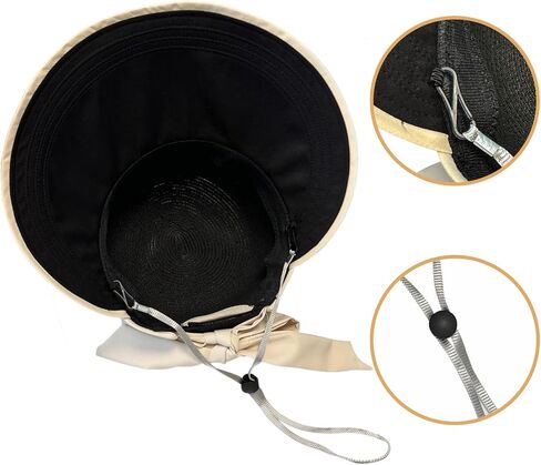 قبعات نسائية للشاطئ للوقاية من الشمس بحافة واسعة قابلة للتعبئة قبعة صيفية من القش على شكل ذيل حصان بعامل حماية من أشعة الشمس 50+ للحماية من الشمس in Saudi Arabia