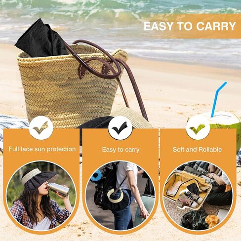 Sun Hat Large Wide Brim 5.5 Inch UPF50+ UV Protection Variable Headband Folding Multifunctional Hat with Hair Clip Headband in Saudi Arabia