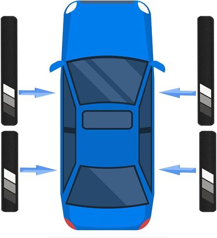 مجموعة من 4 واقيات عتبة باب السيارة ثلاثية الألوان لسيارة Toyota Tacoma TRD 4Runner Tundra Rav4 Highlander، واقي لوحة عتبة الباب من ألياف الكربون، لوحة جرجر للباب بشريط قديم للأبواب الأمامية/الخلفية in Saudi Arabia
