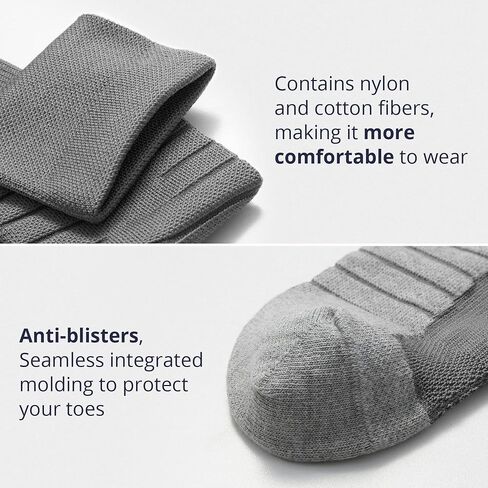 AKASO 2 Pairs Ultralight Running Socks, Crew Coolmax Cotton Athletic Sport Quarter Hiking & Running Socks for Men & Women(White L) in Saudi Arabia