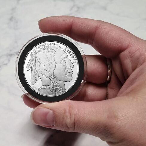 OnFireGuy 20 39mm Ring 1oz Silver Rounds 1oz Copper Rounds Coin Holders & Capsule Storage Tube (Black Lid & Black Ring Holders) in Kuwait
