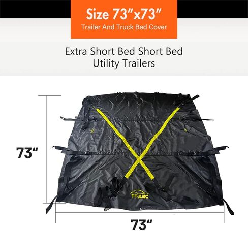 6'x 6' Tarp for Truck Bed Trailers Cargo Net Heavy Duty 73"x73" Adjustable Tightness Waterproof Cover Upgrade Version(S) in Saudi Arabia