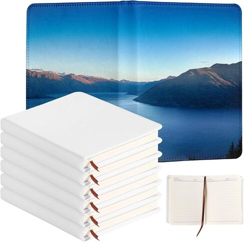 Lnrueg 6 Pcs Sublimation Notebook Blank Journal A6 100 Pages - Hardcover PU DIY Notebooks for Note Plan Diary Writing in Saudi Arabia