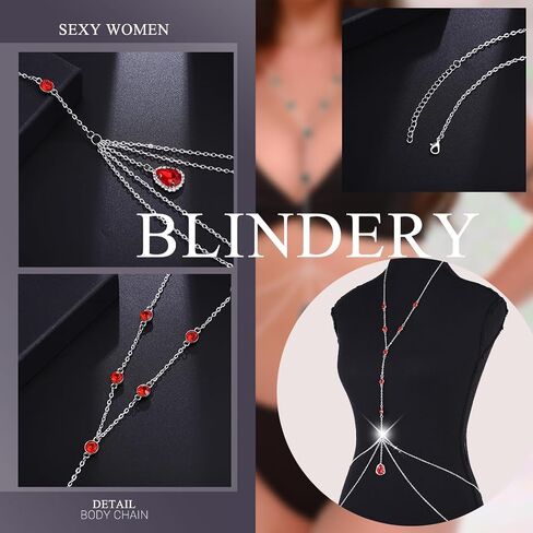 Rhinestone Body Chain Layered Body Jewelry Silver Shining Crystal Bra Chain Jewelry Waist Body Chains for Women in Kuwait