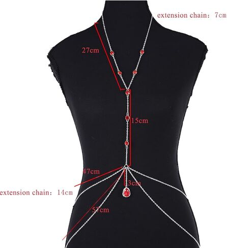 Rhinestone Body Chain Layered Body Jewelry Silver Shining Crystal Bra Chain Jewelry Waist Body Chains for Women in Kuwait
