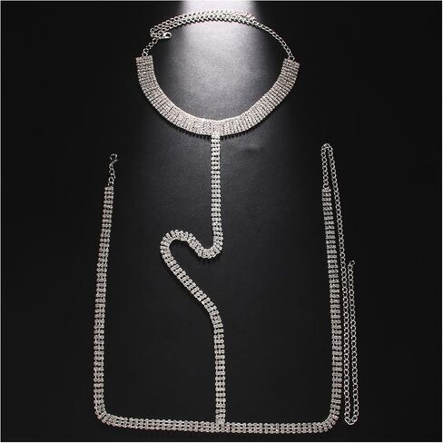 Rhinestone Harness Bra Body Chain for Men Sexy Bikini Crystal Bra Body Chain Lingerie Body Chain Festival Rave Waist Chain Body Accessories Jewelry for Women in Saudi Arabia