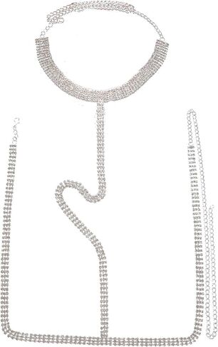 Rhinestone Harness Bra Body Chain for Men Sexy Bikini Crystal Bra Body Chain Lingerie Body Chain Festival Rave Waist Chain Body Accessories Jewelry for Women in Saudi Arabia