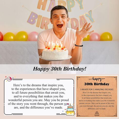 UPROMI 21st/30th/40th/50th/60th/70th Birthday Gifts for Him, Elastic Rope Bracelet for Men in Kuwait