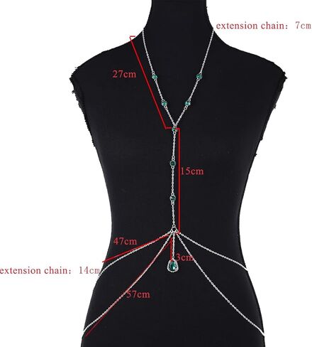 Rhinestone Body Chain Layered Body Jewelry Silver Shining Crystal Bra Chain Jewelry Waist Body Chains for Women in Kuwait