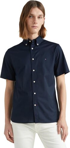 Tommy Hilfiger Short Sleeve Poplin Regular Fit, Men's Button Down Shirts in Saudi Arabia