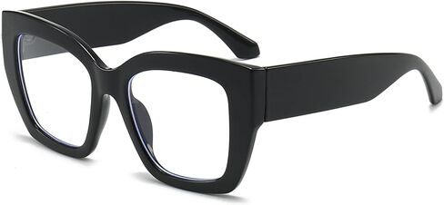 Oversized Square Glasses for Women Fashion Square Blue Light Glasses Trendy Thick Frame Black Eyeglasses in Saudi Arabia