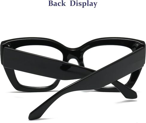 Oversized Square Glasses for Women Fashion Square Blue Light Glasses Trendy Thick Frame Black Eyeglasses in Saudi Arabia