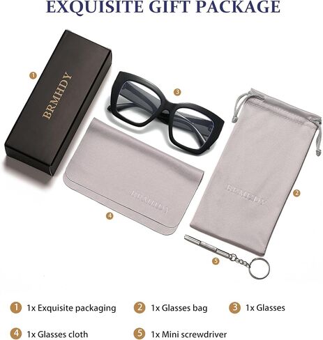 Oversized Square Glasses for Women Fashion Square Blue Light Glasses Trendy Thick Frame Black Eyeglasses in Saudi Arabia
