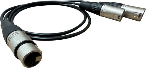 كابل مقسم XLR ممتاز مقاس 24 بوصة، مقسم XLR 1 أنثى إلى 2 كابل ذكر، كابل XLR Y، مقسم ميكروفون مع 1 أنثى XLR إلى 2 ذكر XLR لتسجيل الصوت الاحترافي، صندوق مقسم XLR بطول 2 قدم in Kuwait