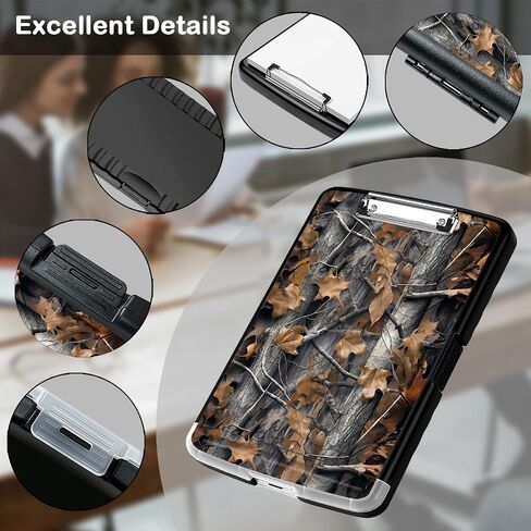 Clipboard with Storage,Office Supplies Nursing Clipboards Folder with Pen Holder Plastic Storage ClipBoard Foldable for Teacher Nurse,Camouflage Forest in Kuwait